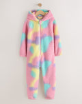 Multi Tie Dye Print Fleece All-In-One