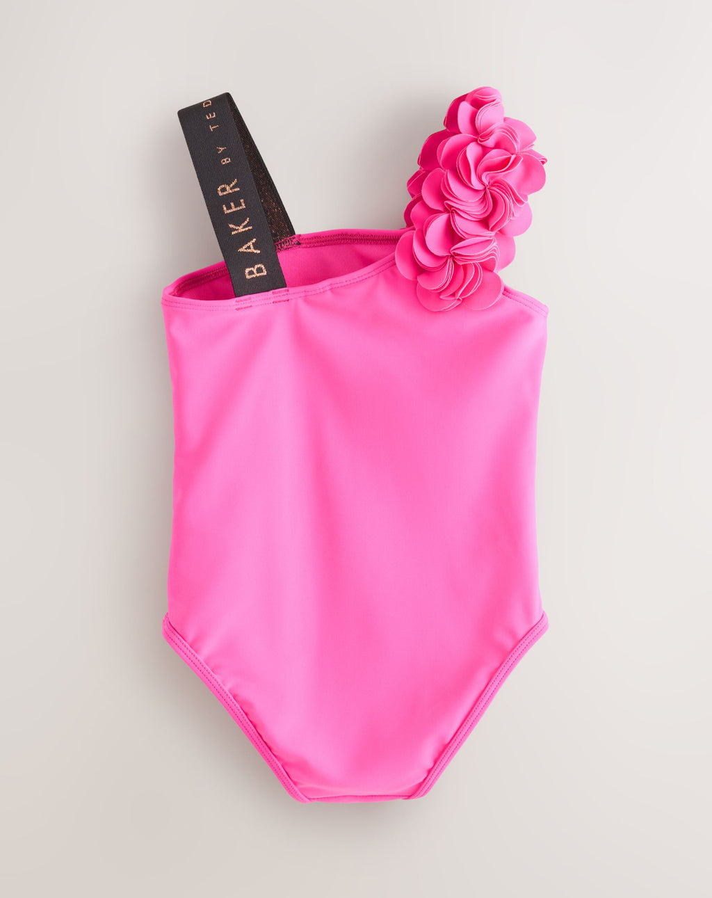 Baker by Ted Baker Fuchsia Pink 3D Floral One Shoulder Swimsuit