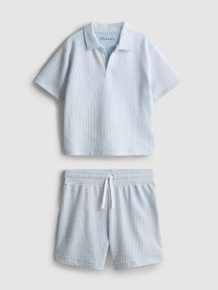 A striped shirt and shorts clothing co-ord