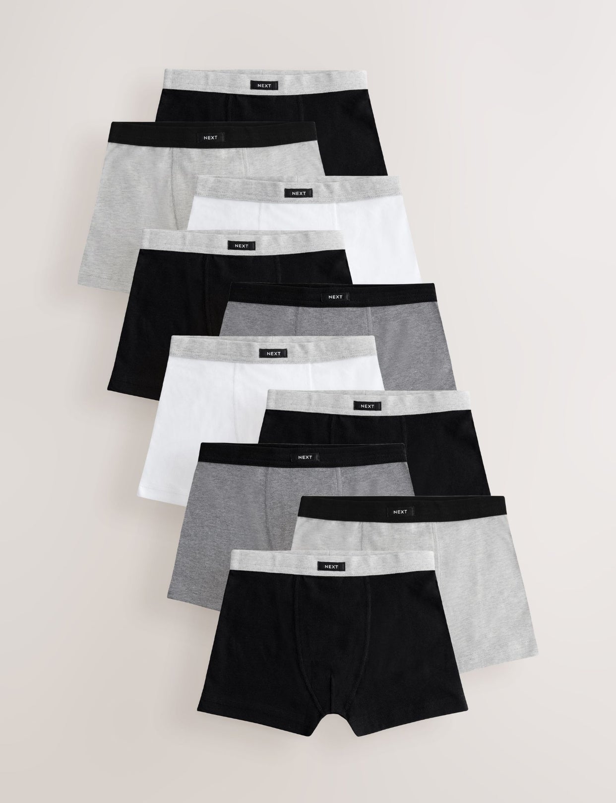 Grey Soft Waistband Trunks 10 Pack