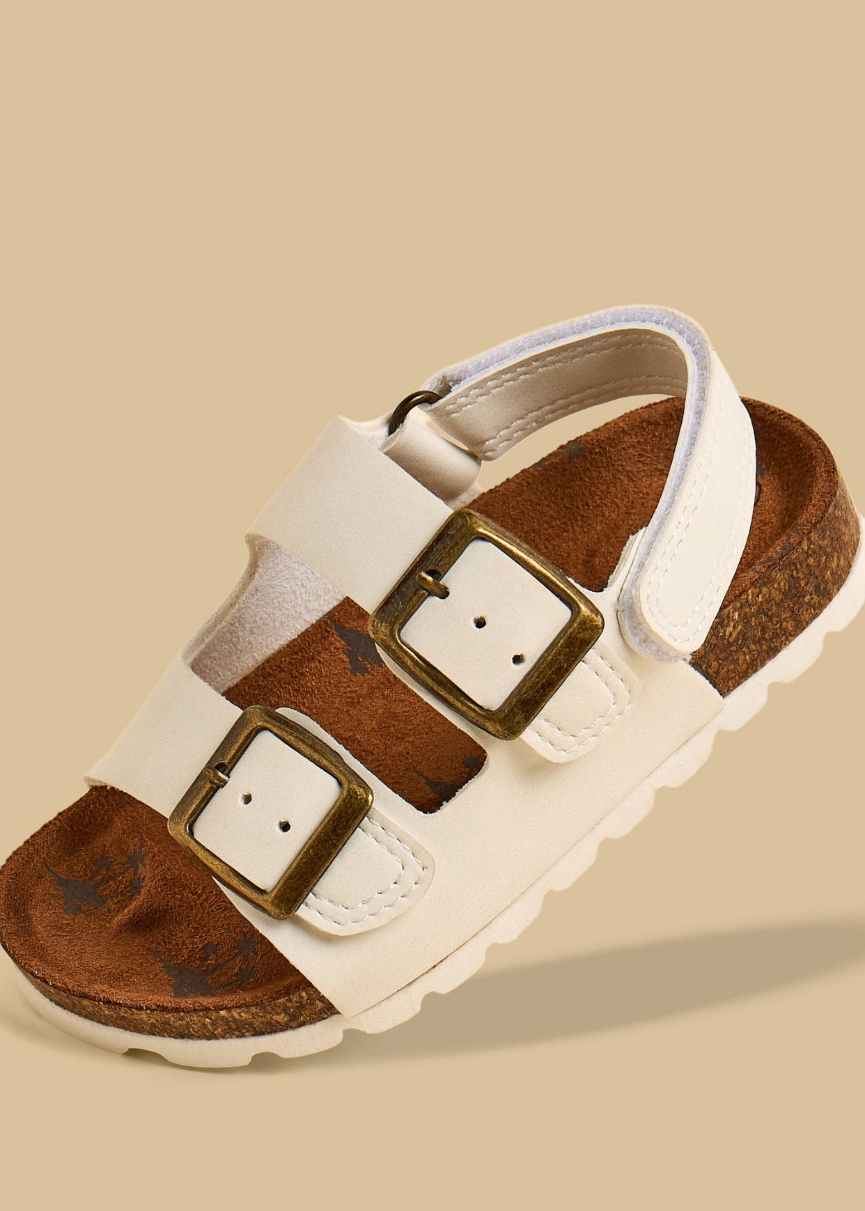 Buckle Accent Sandals with Hook and Loop Closure