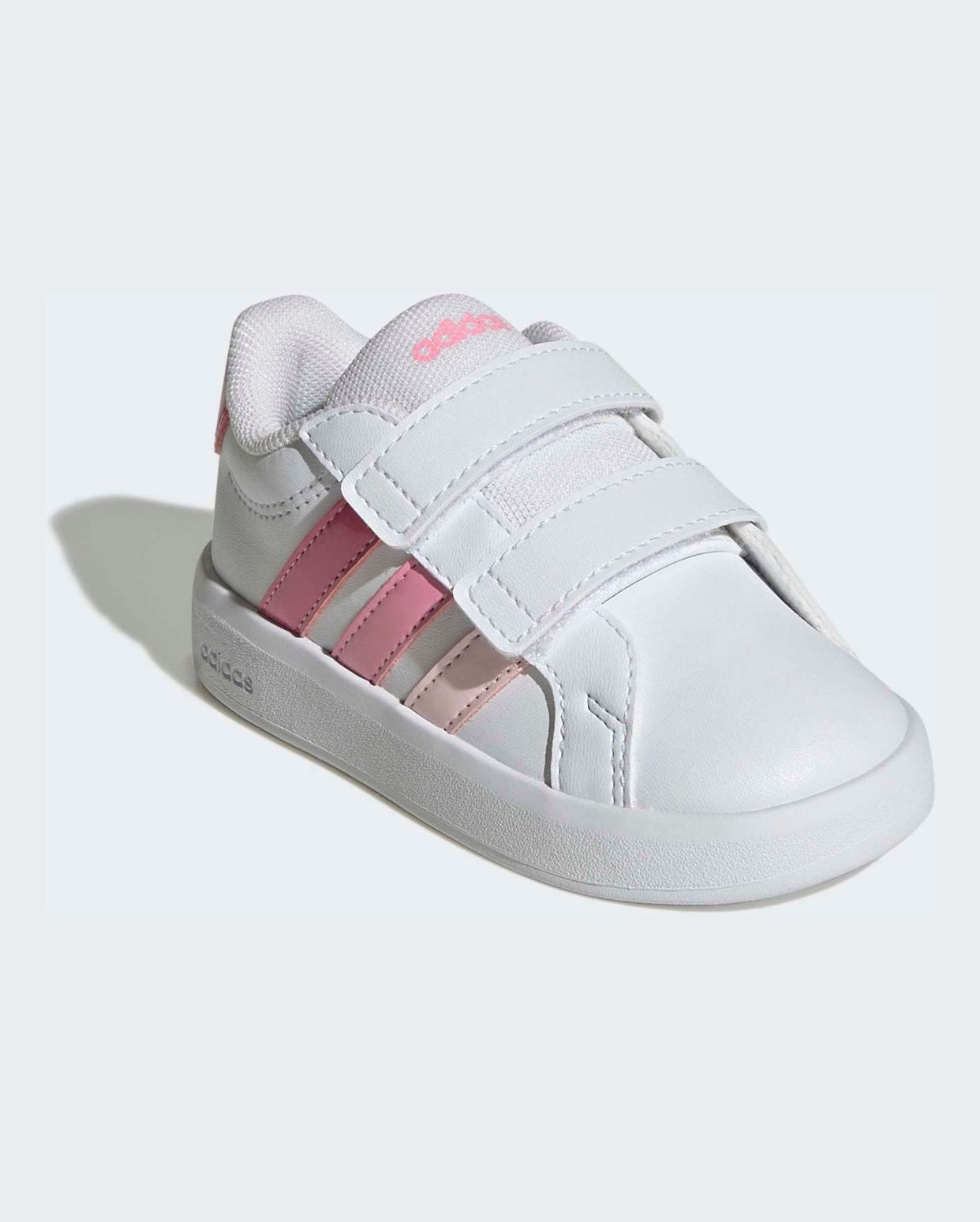 adidas White/Pink Grand Court 3.0 Infant Trainers
