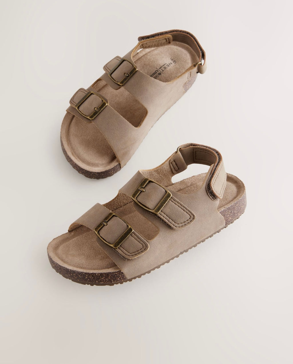 Neutral Standard Fit (F) Double Buckle Cushioned Footbed Sandals