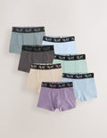 Mineral Multi with Black Waistband Trunks 7 Pack