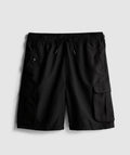 Adaptive swim shorts with elasticated waist, cargo pocket and easy zip opening