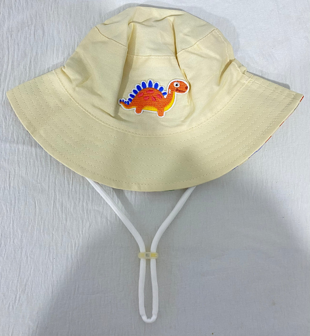 1pc Children's Double-Sided Dinosaur Print Bucket Hat (immediate)