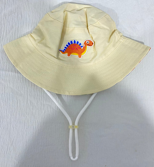 1pc Children's Double-Sided Dinosaur Print Bucket Hat (immediate)