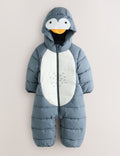 Grey Penguin Padded Snowsuit