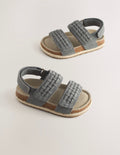 Grey Standard Fit (F) Woven Suede
Touch Fastening Sandals