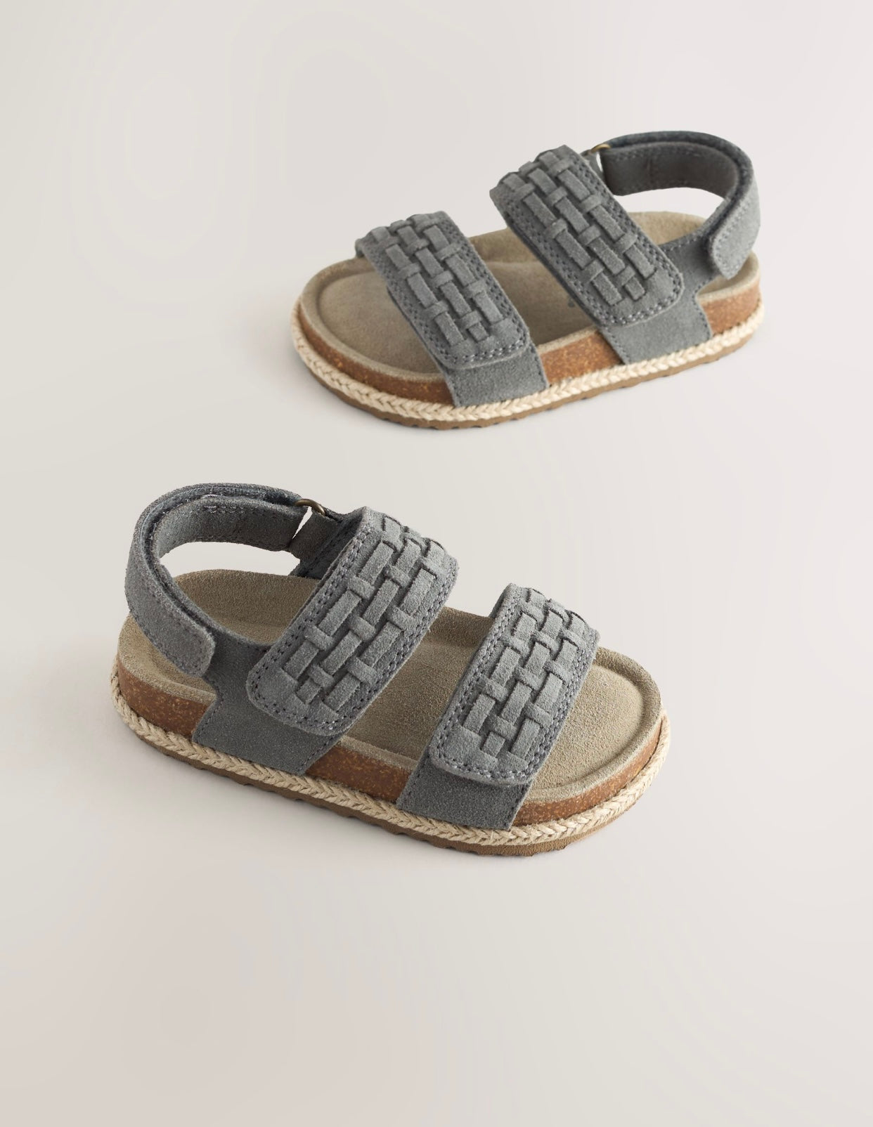 Grey Standard Fit (F) Woven Suede
Touch Fastening Sandals