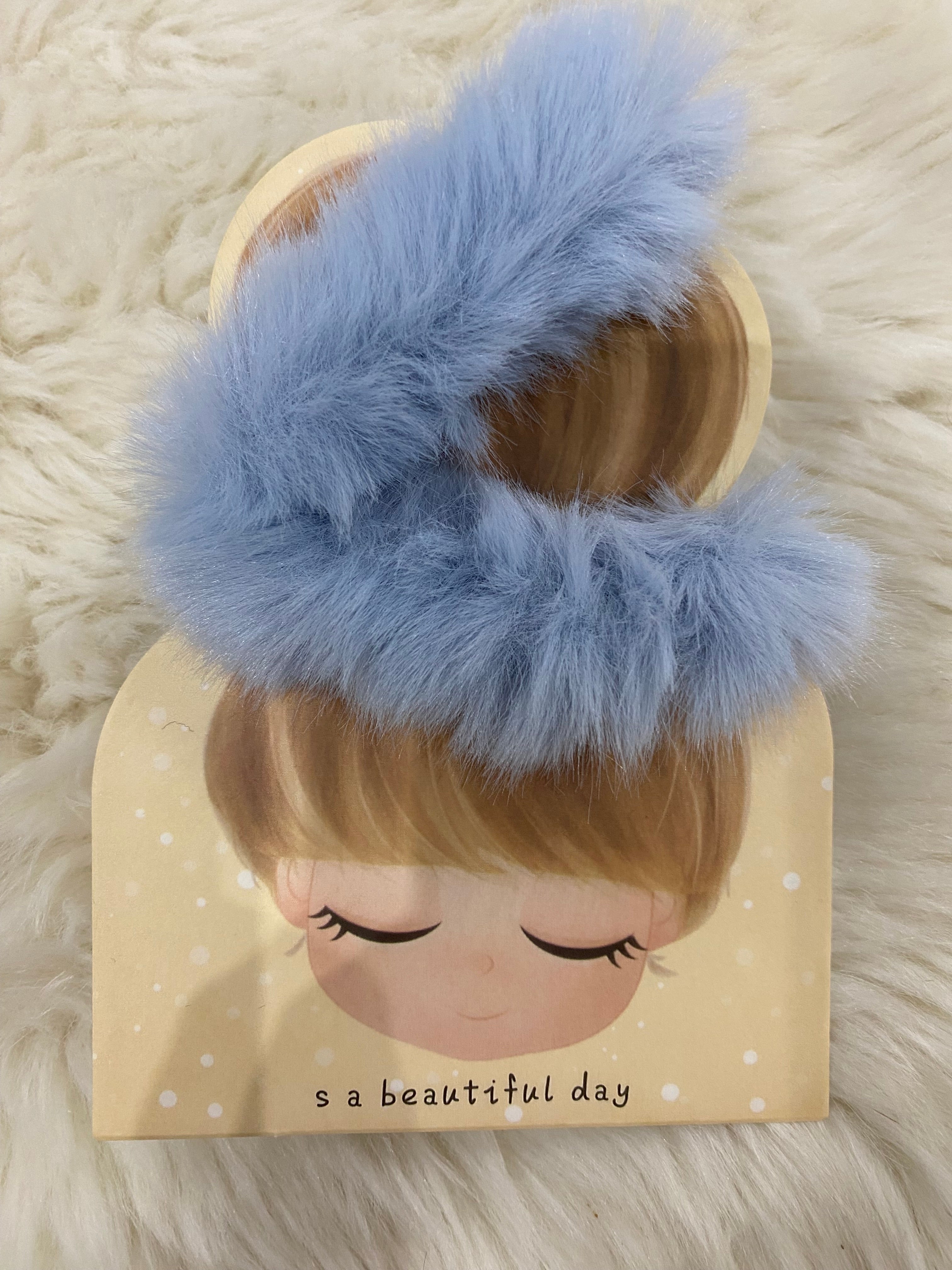 2pcs fluffy hair scrunchies