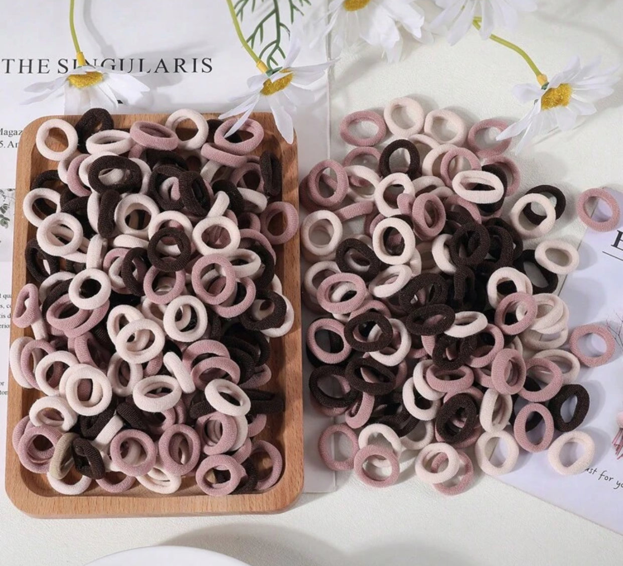 100 pcs multicolor mini elastic hair ties