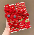 Girls Strawberry Flower Hair Scrunchies