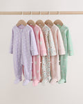 Pastel Two Way Zip Baby Sleepsuits 5 Pack