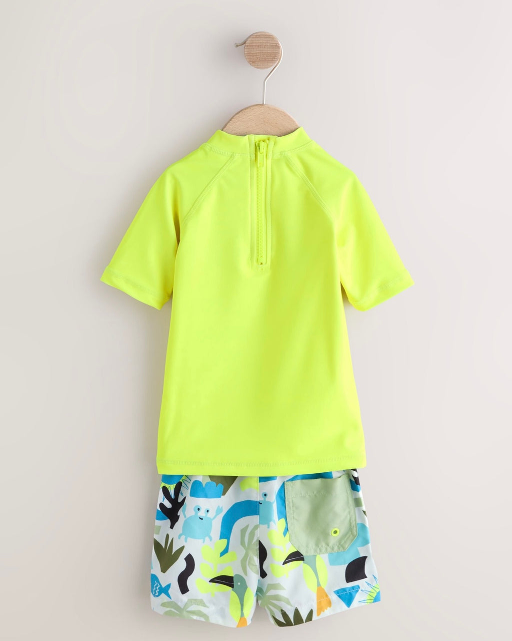 Yellow Short Sleeve Sunsafe Rash Vest and Swim Shorts Set