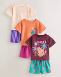 Orange/Neutral Tropical Short Pyjamas
3 Pack