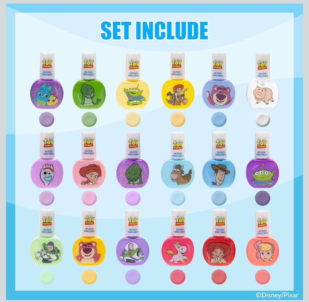 Toy Story Nail Polish Set, 18-Piece Peel-Off for Girls