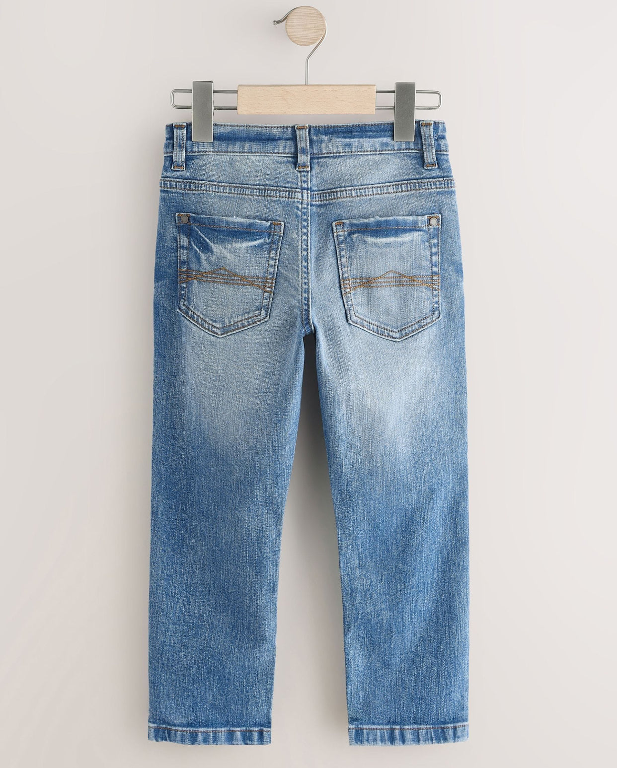 Mid Blue Regular Fit Stretch Jeans