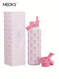 Meoky 530 ml Insulated Tumbler With 2 Spout Lid And Straw