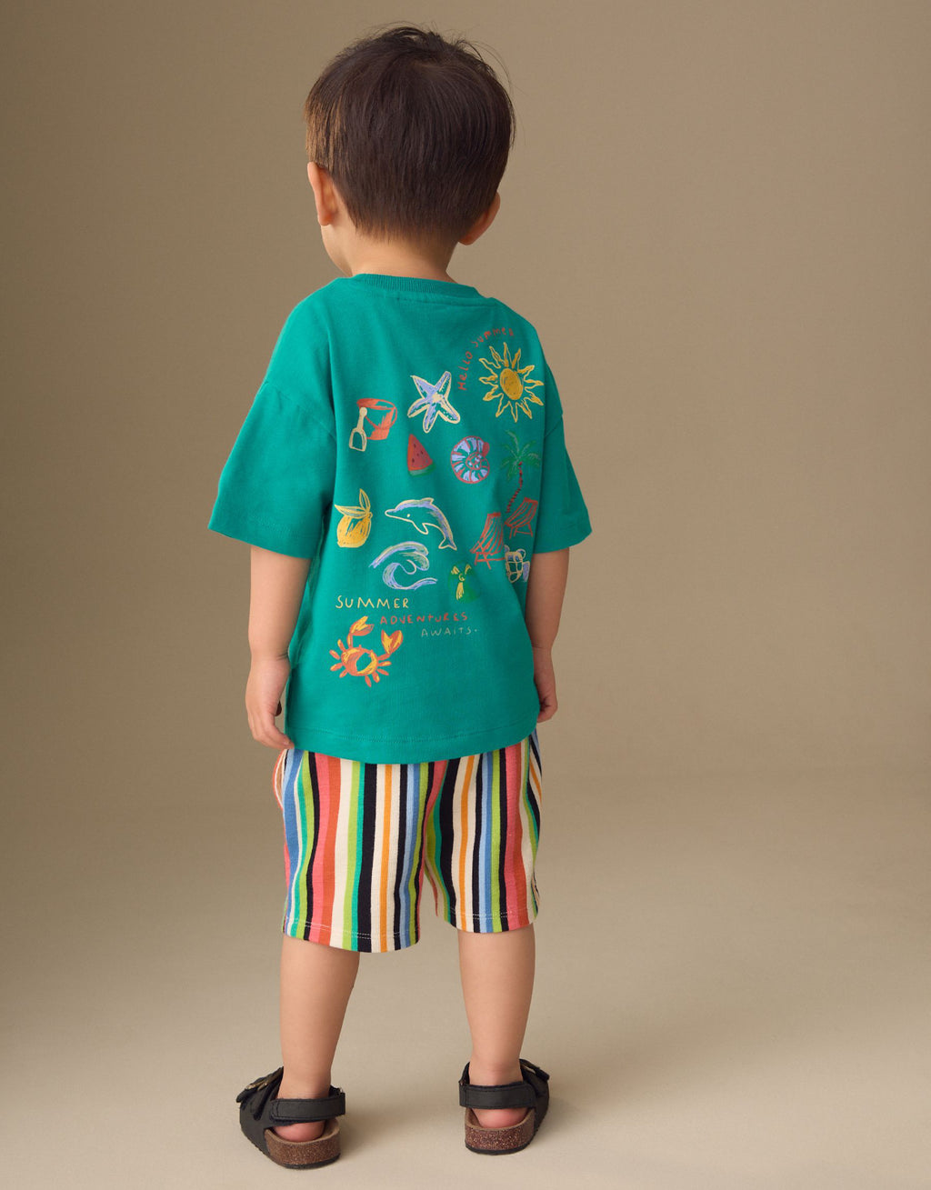 Green Beach Short Sleeve T-Shirt and Shorts Set