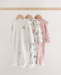 Pink Baby Sleepsuits 3 Pack