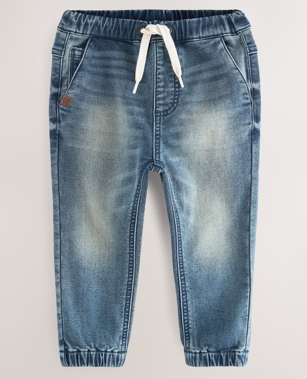 Mid Blue Regular Fit Joggers Jeans With Comfort Stretch
