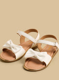 Bow Accent Sandals with Hook and Loop Closure