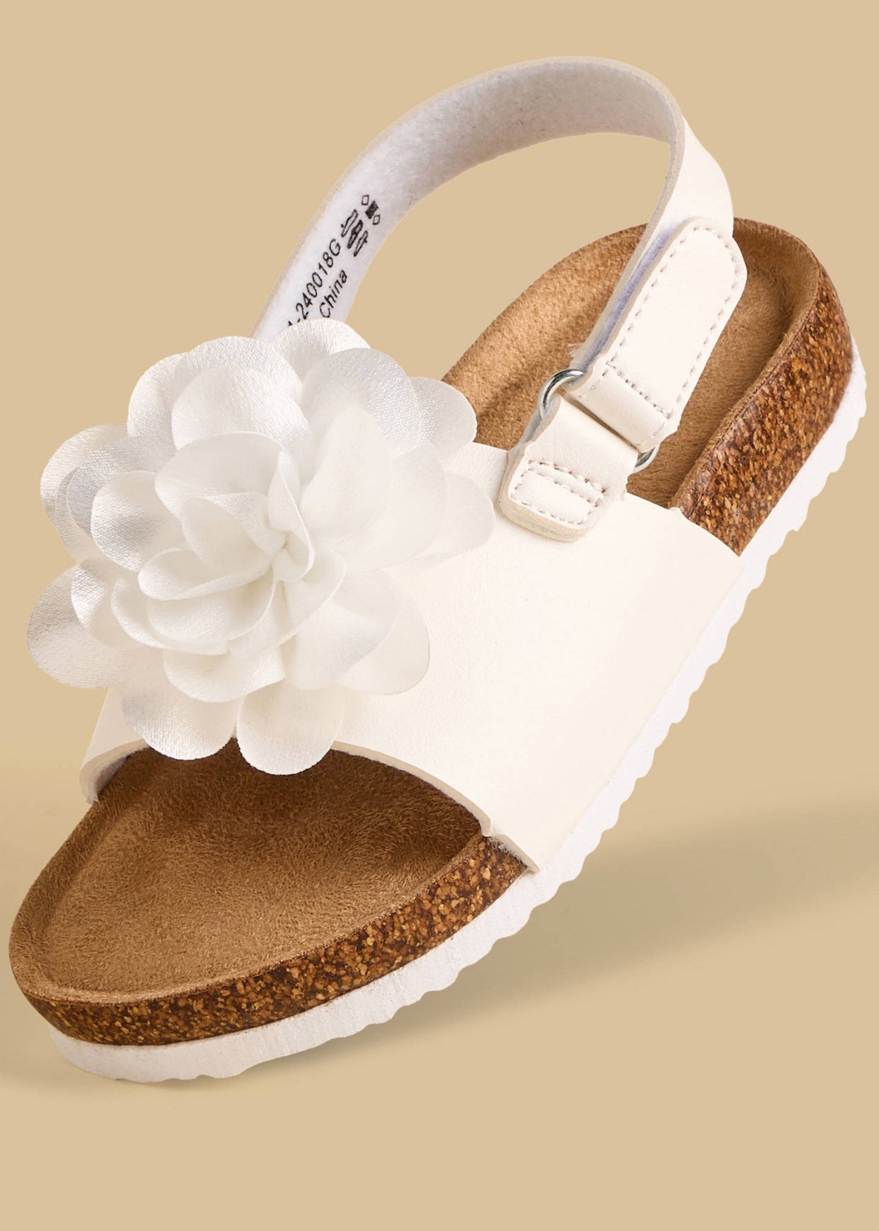 Floral Applique Sandals with Hook and Loop Closure