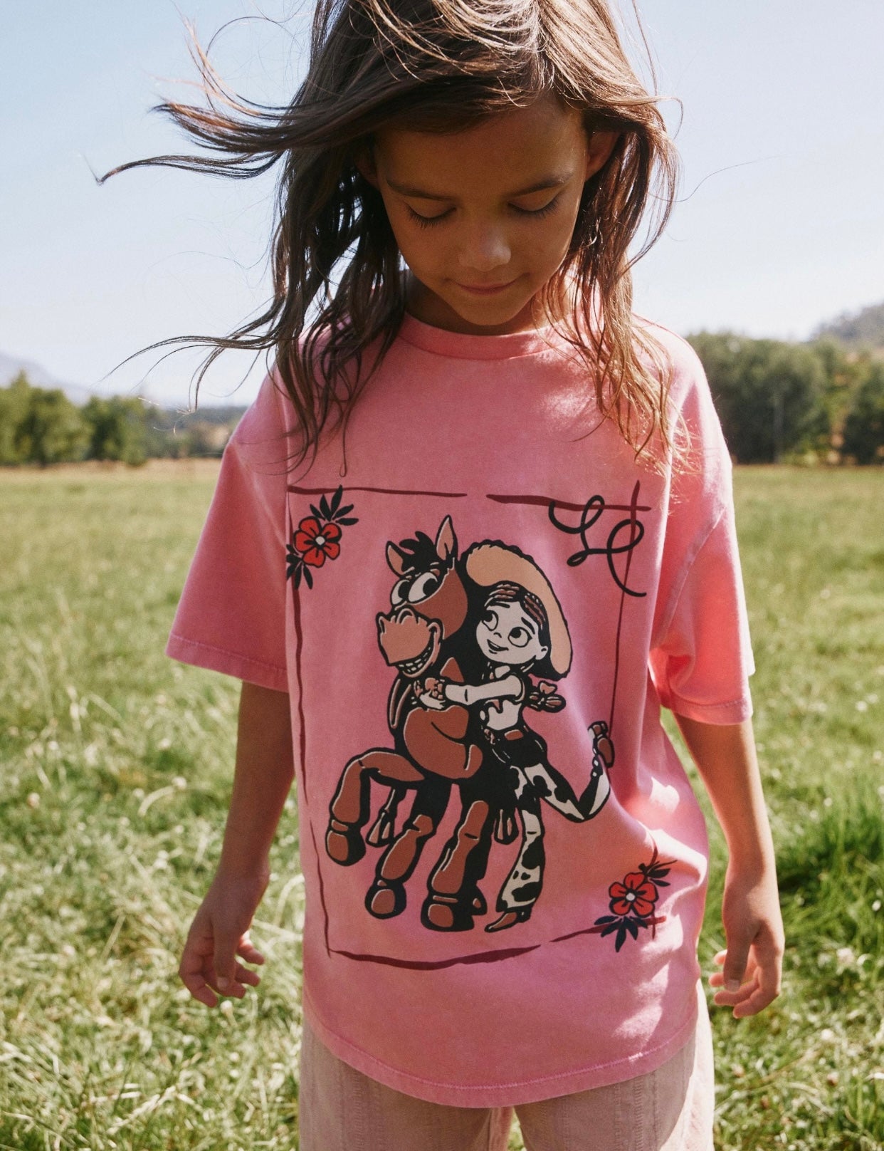 Pink Oversized Toy Story Graphic Print T-Shirt