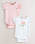 Baker by Ted Baker 2 Pack White/Pink Frill Bodysuits