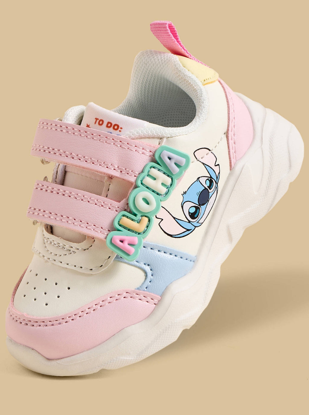Stitch Colourblock Sports Shoes with Hook and Loop Closure