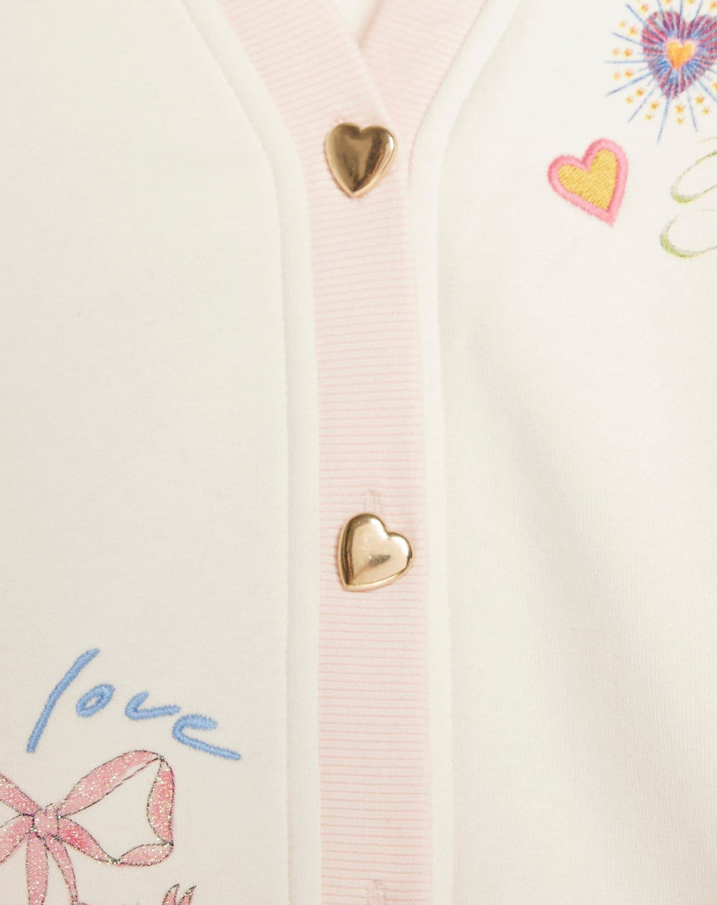 River Island Cream Bow Embroidered Cardigan