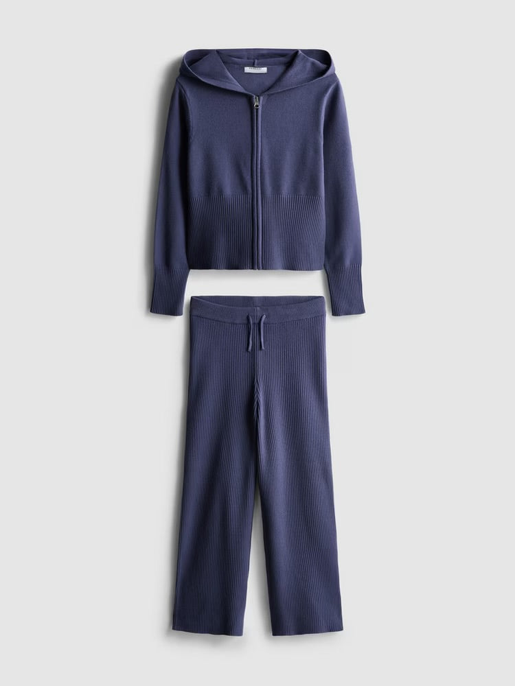Knit Zip-Up Hoodie and Joggers Set