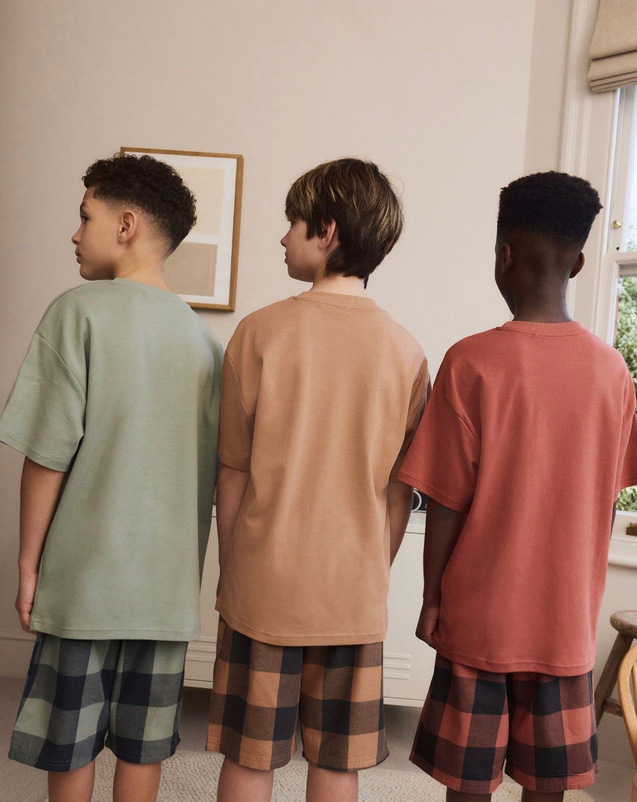 Green/Orange Woven Check Short Pyjamas 3 Pack