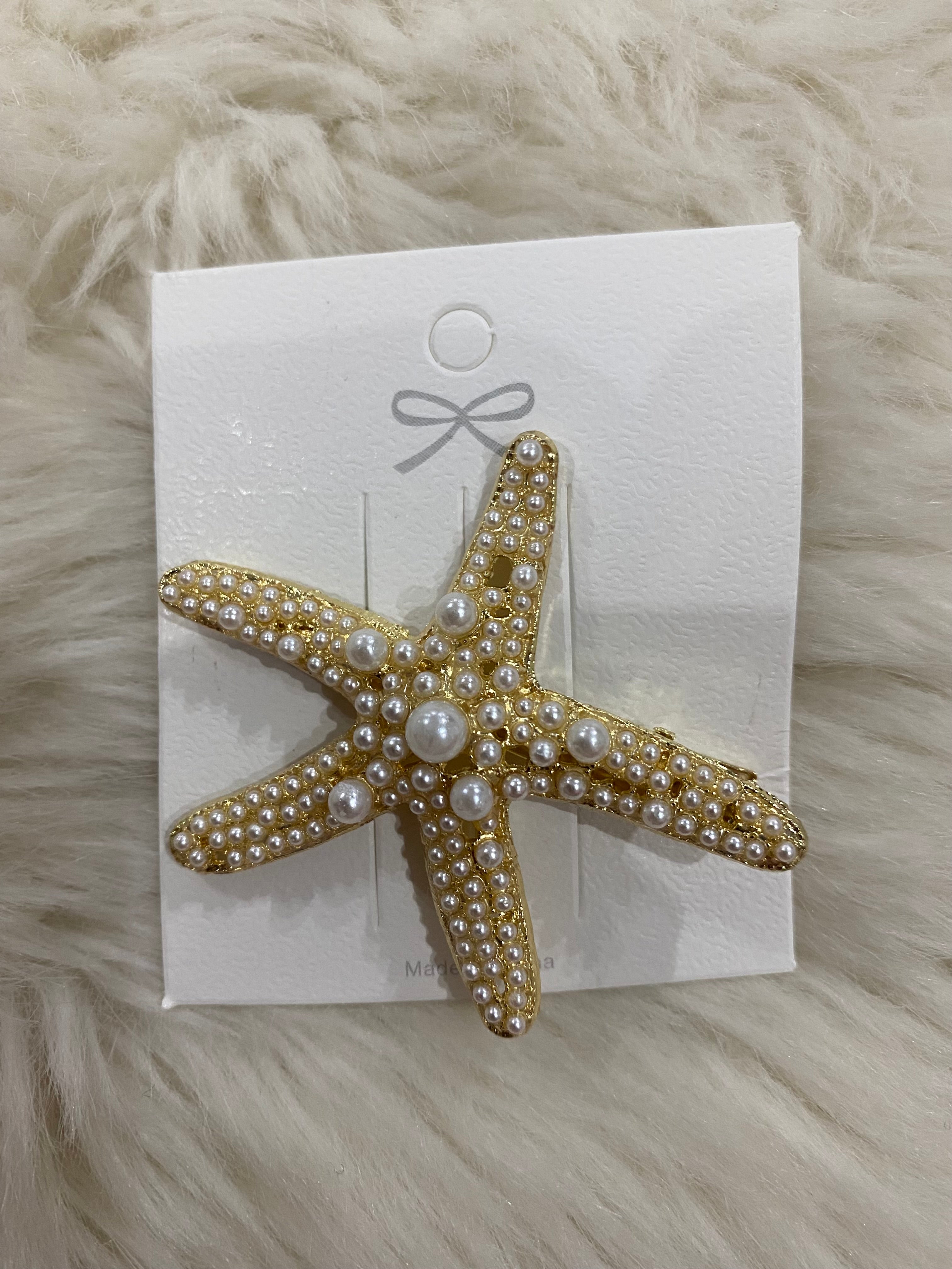 1pc pearl starfish clip