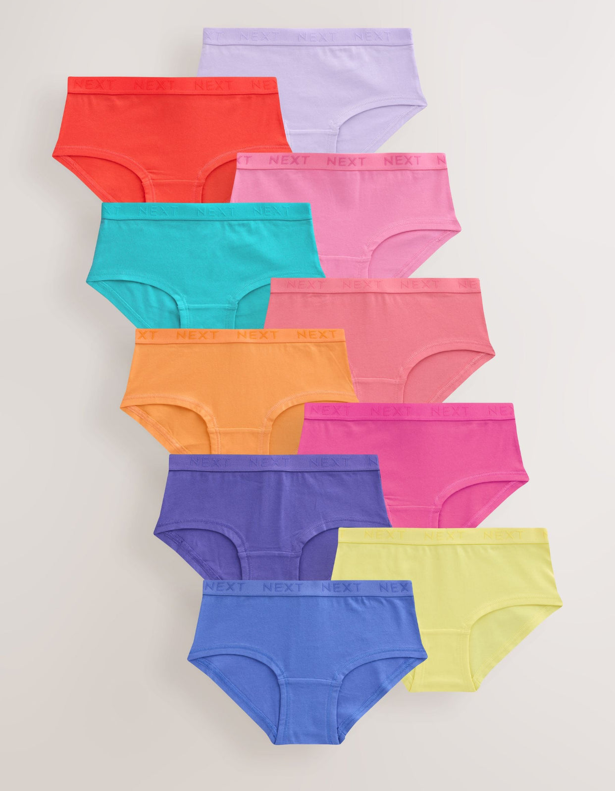 Bright Rainbow Hipster Briefs 10 Pack