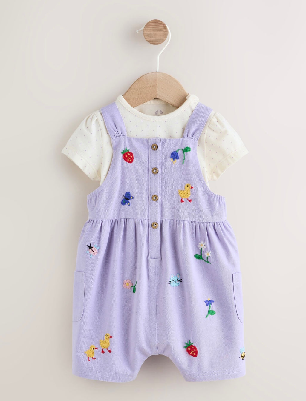 Purple Character Baby Dungarees and
Bodysuits Set 2 Piece