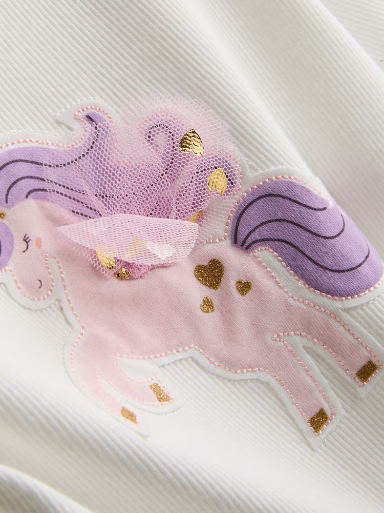 Unicorn Graphic T-Shirt and Tutu Skirt Set