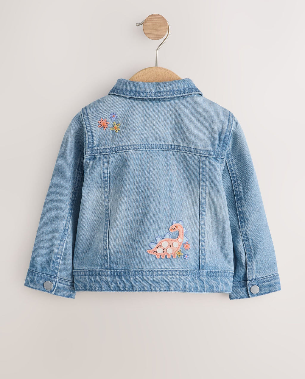 Mid Blue Denim Unicorn Embroidered Western Jacket