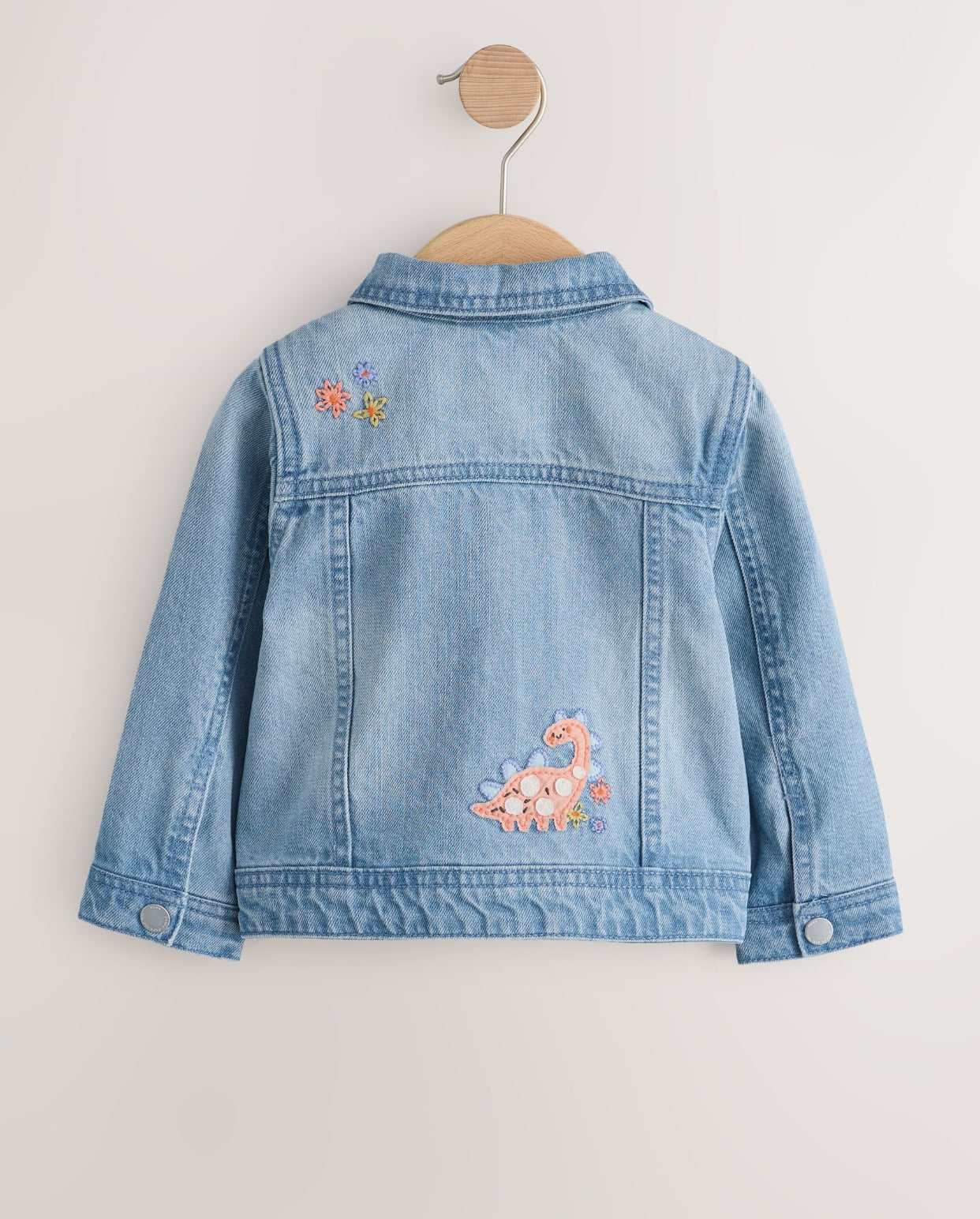 Mid Blue Denim Unicorn Embroidered Western Jacket