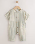 Mono Stripe Short Sleeve Baby Romper