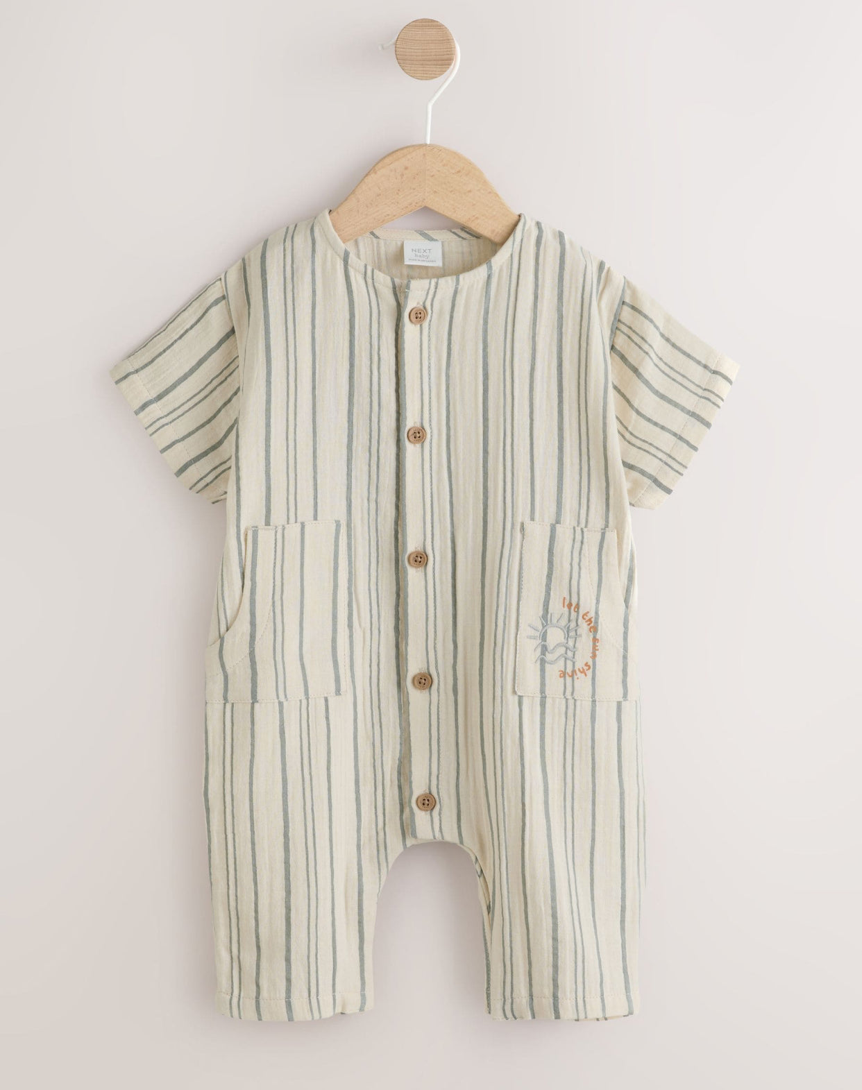 Mono Stripe Short Sleeve Baby Romper