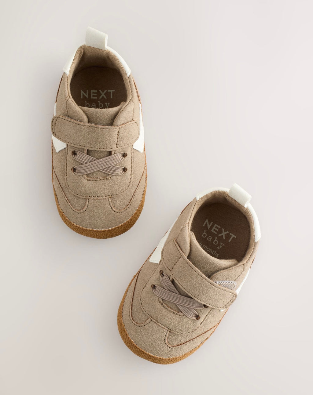 Neutral Brown Touch Fastening Baby Trainers