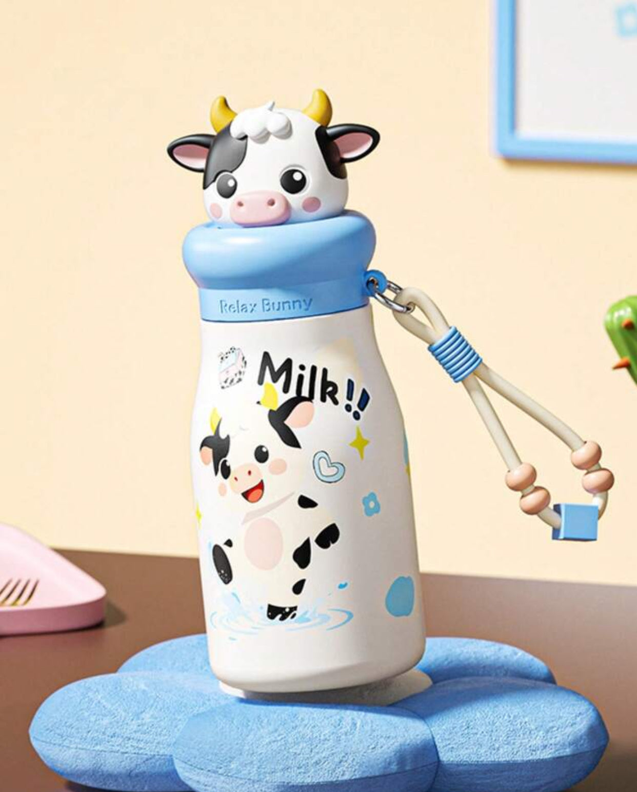 1pc Cute Animal Stainless Steel Insulated Tumbler 450 ml