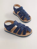 Navy Leather Fisherman Sandals