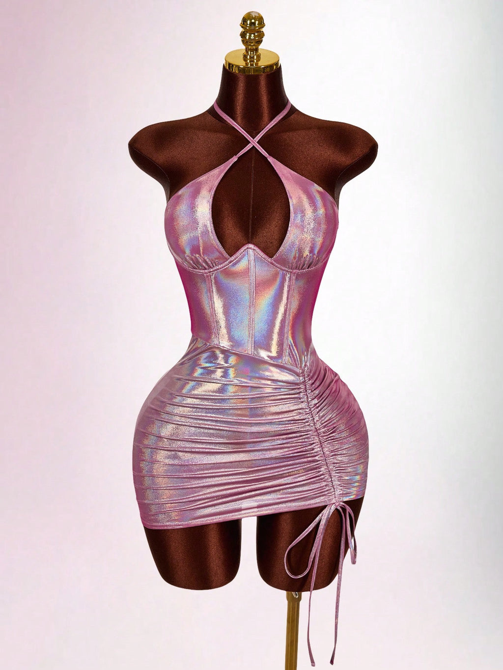 Women's Sexy Backless Halter Mini Dress