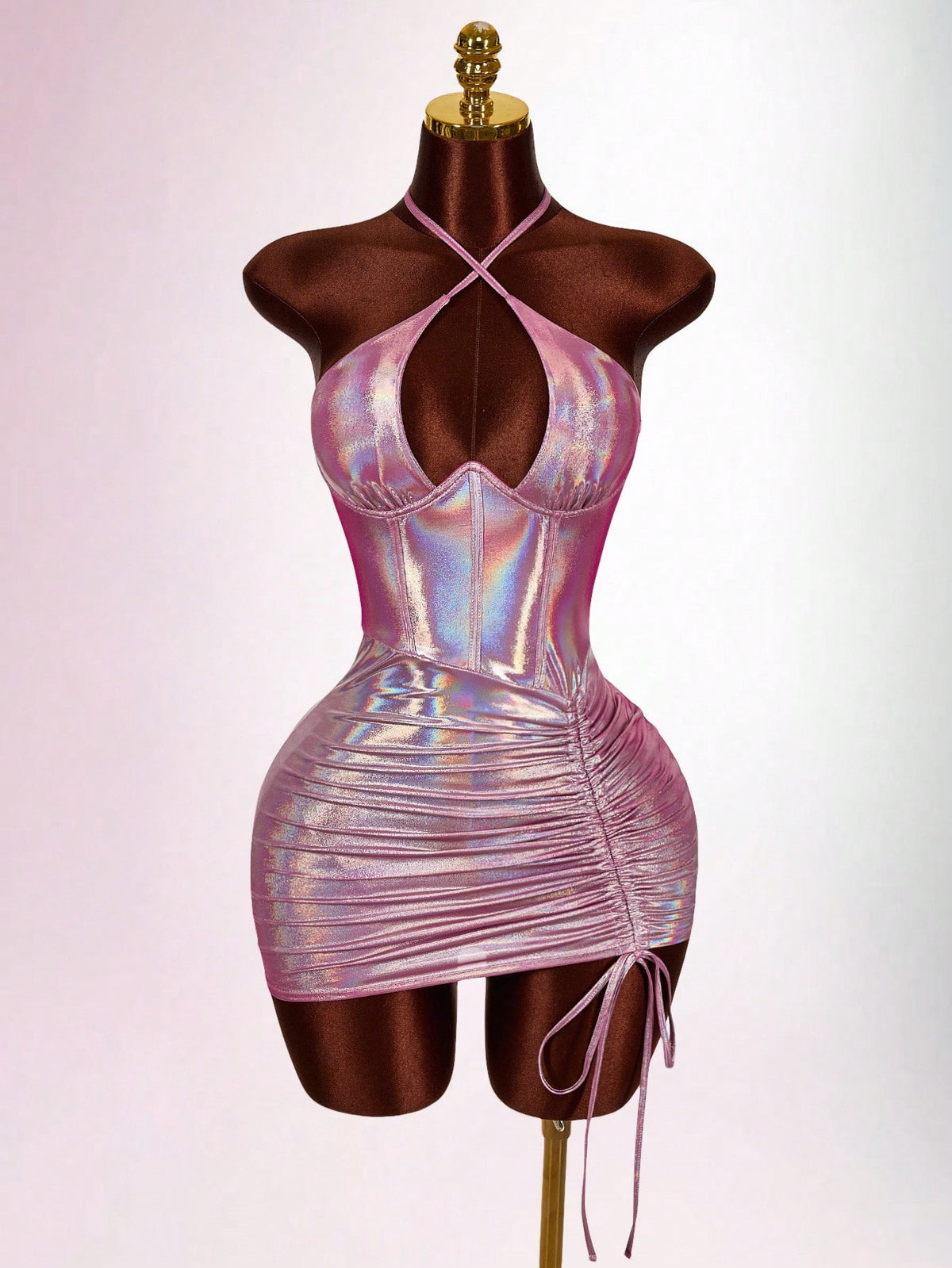 Women's Sexy Backless Halter Mini Dress