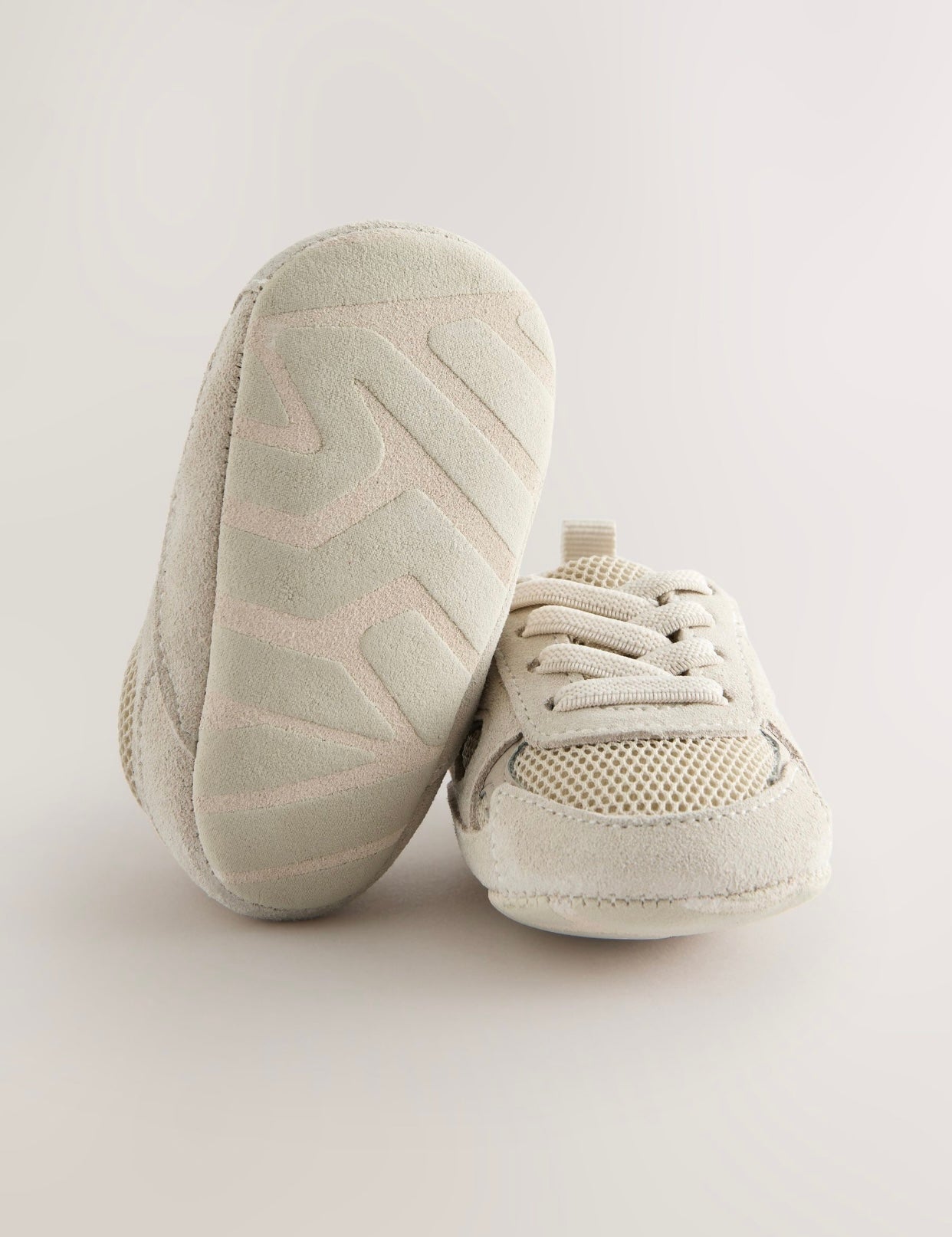 Neutral Baby Elastic Lace Slip-Ons Trainers