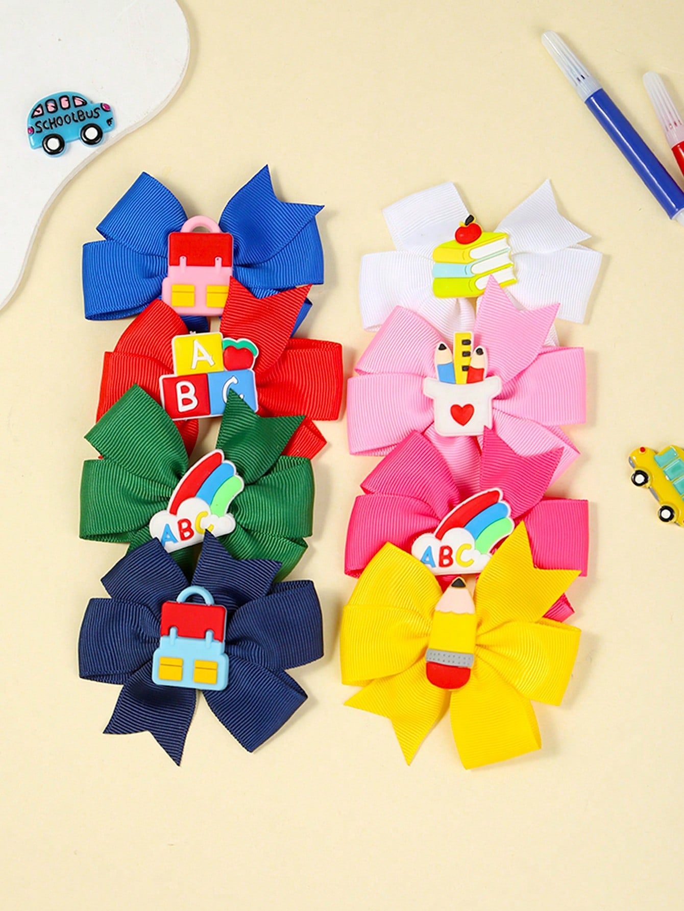 8pcs school hair clips