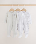 Grey Elephant Baby Sleepsuits 3 Pack see